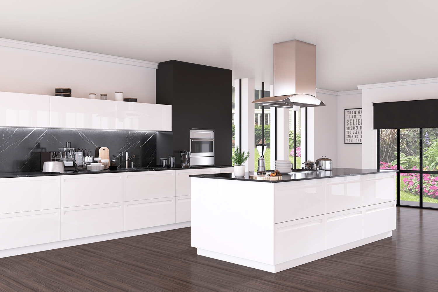 COCINA BLANCA Y NEGRA