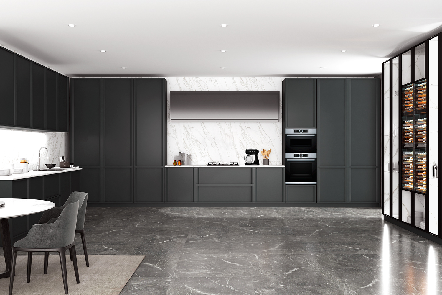 COCINA DIÁFANA GRIS MATE